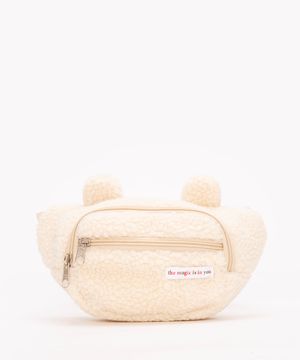 pochete infantil de sherpa off white