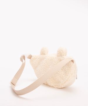 pochete infantil de sherpa off white