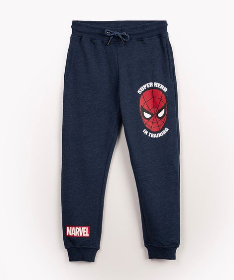 calça de moletom jogger infantil homem aranha azul