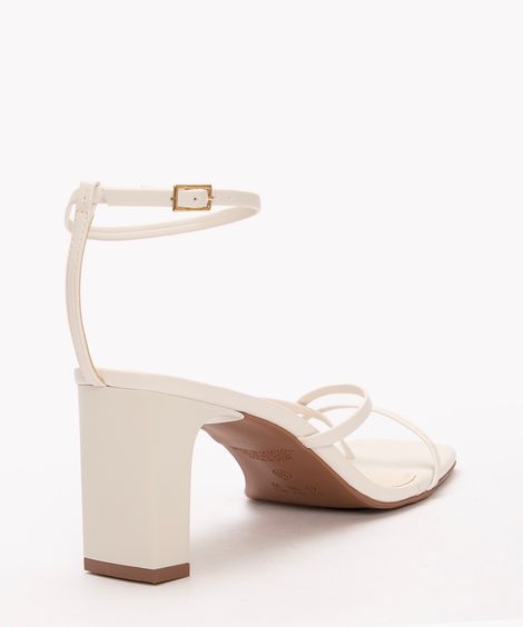 Sandália Feminina Salto Médio Oneself Off White