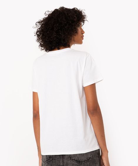 camiseta de algodão un subscribe manga curta off white