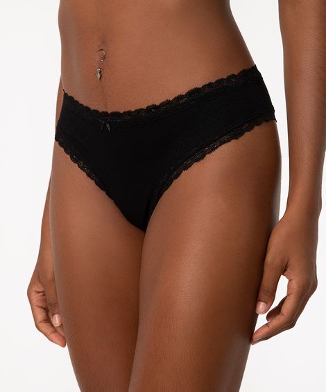 kit de 2 calcinhas biquini com renda multicor