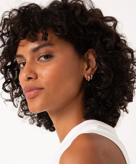 kit de 5 brincos e um ear cuff dourado