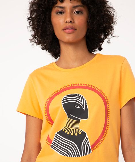 camiseta de algodão marvel laranja