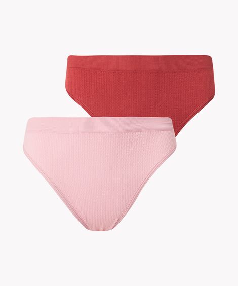 Kit de 2 calcinhas biquíni texturizadas delrio colorido