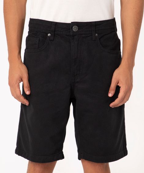 bermuda de sarja com bolsos preta