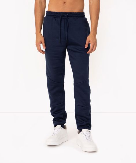 calça jogger com bolsos esportiva azul marinho