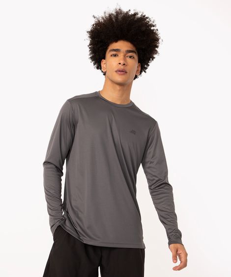 camiseta esportiva ace com proteção uv cinza