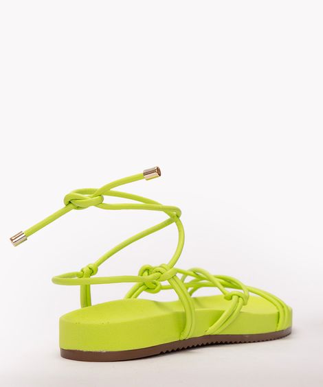 rasteirinha de tiras via uno verde neon