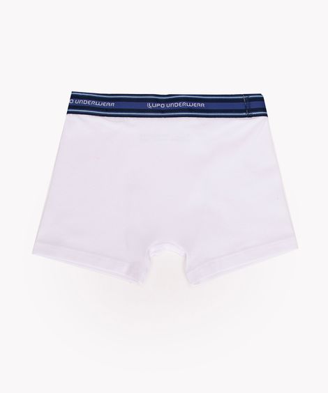 cueca infantil boxer de algodão lupo branco