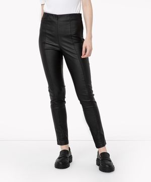 calça skinny de bengaline cintura alta preto