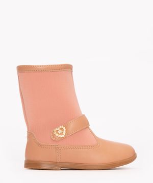 bota infantil molekinha  cano baixo bege