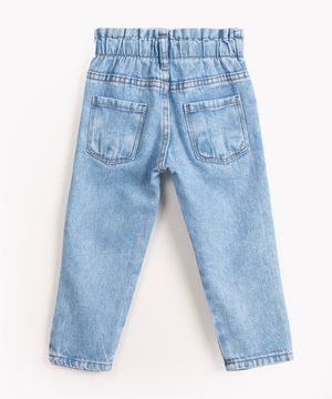 calça jeans infantil clochard com bolsos azul claro