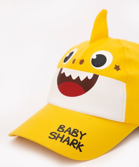 boné de sarja infantil baby shark amarelo