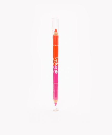 lápis bicolor delineador de olhos e lábios color block beleza cea laranja e rosa