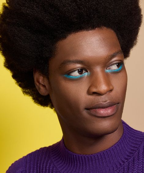 lápis bicolor delineador de olhos e lábios color block beleza cea roxo e azul