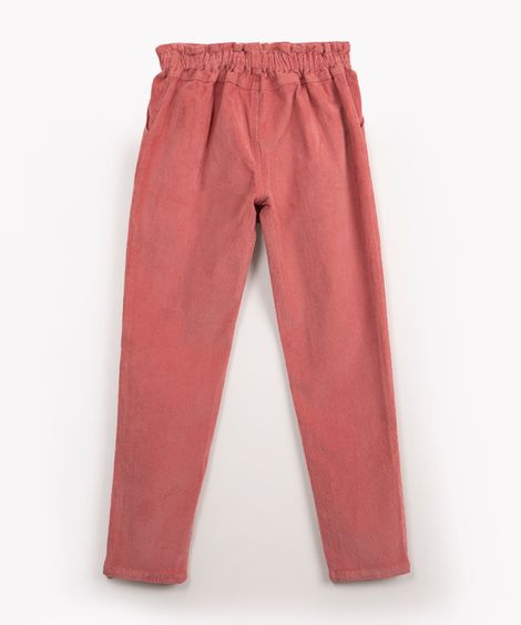 calça infantil de veludo clochard com bolsos rosa
