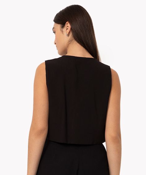 colete cropped alfaiataria  preto