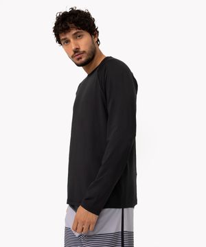 camiseta manga longa com proteção uv preto