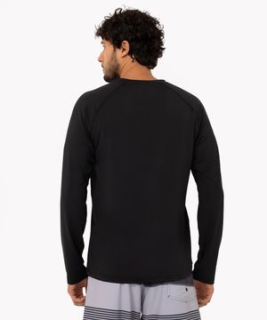 camiseta manga longa com proteção uv preto