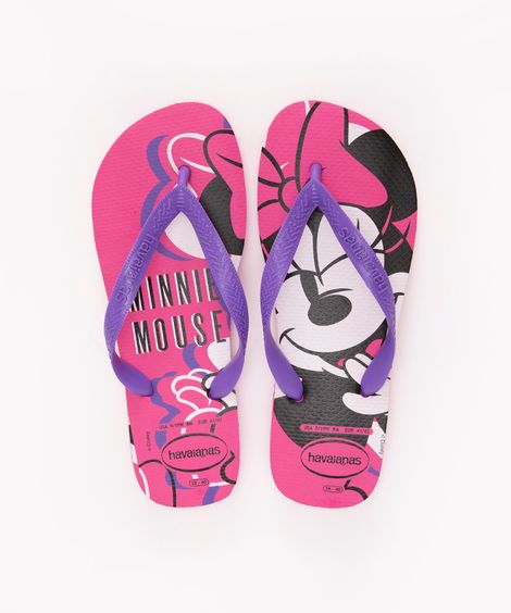 chinelo havaianas top Minnie rosa