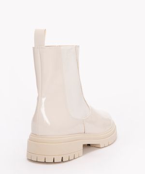 bota chelsea envernizada mindset off white