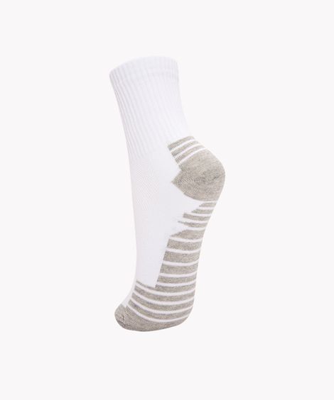 par de meia de poliamida cano médio esportivo branco