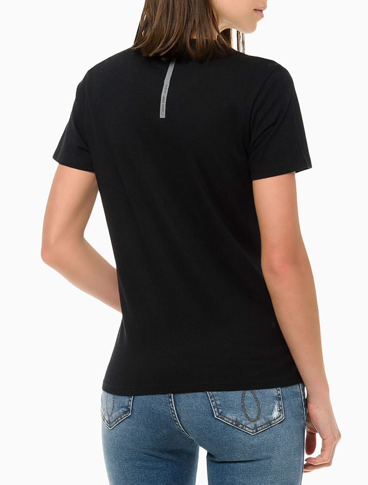 Camiseta Manga Curta Calvin Klein Logo Quadrado Feminina