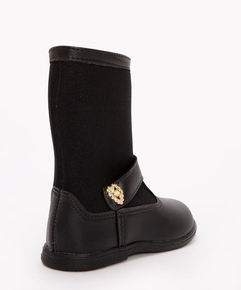 bota infantil molekinha  cano baixo preta