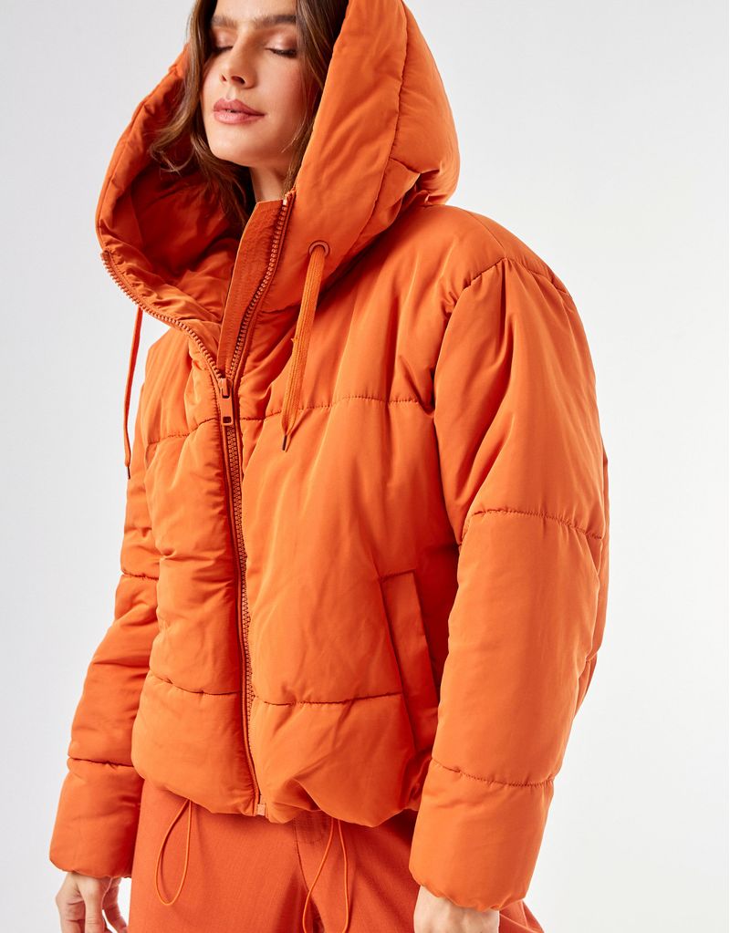 Jaqueta Feminina Puffer Jessy Laranja