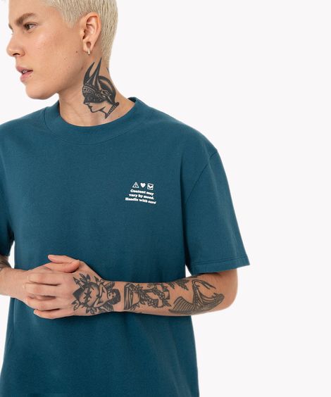 camiseta de algodão content may manga curta verde escuro