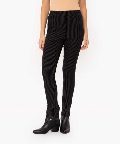 Calça Legging Feminina com Pespontos Preta