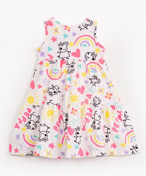 vestido infantil peppa pig off white