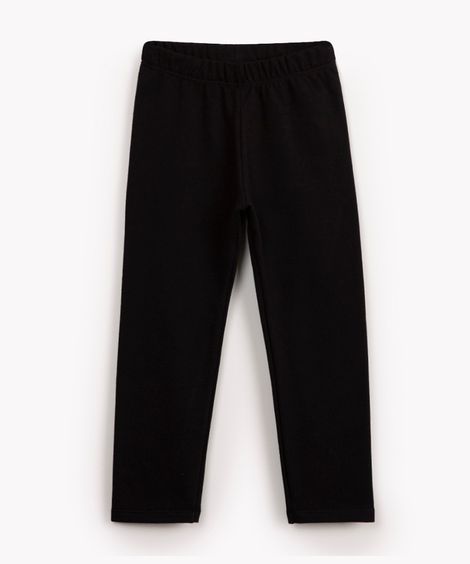 calça legging infantil forrada felpuda preta
