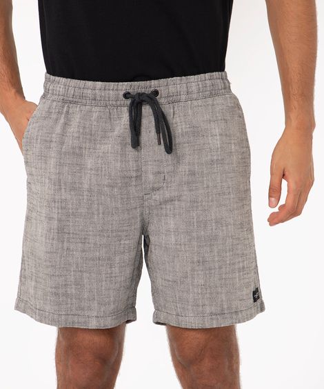 short mesclado cós elástico preto