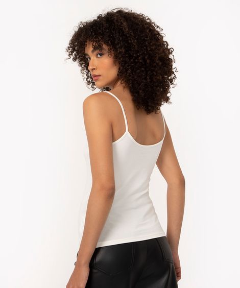 blusa de algodão peruano alça fina branca