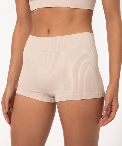 calcinha boyshort sem costura delrio bege