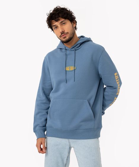 blusão de moletom com capuz heat wave azul