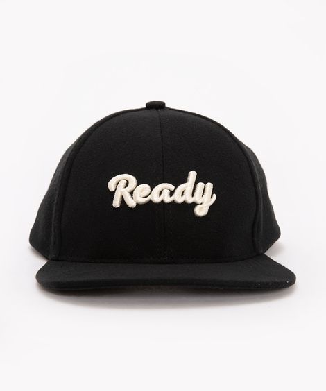 boné de feltro ready aba reta preto