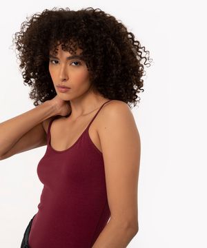 blusa de algodão peruano alça fina vinho