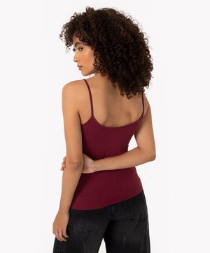 blusa de algodão peruano alça fina vinho