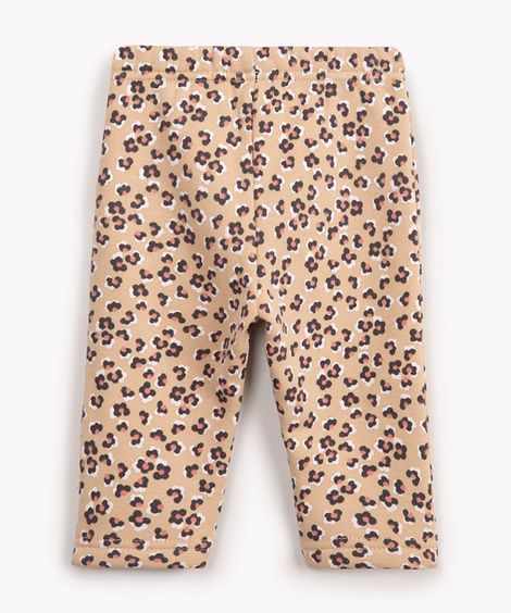 calça legging infantil animal print bege