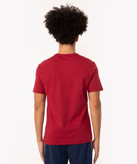 camiseta slim básica manga curta - vinho medio