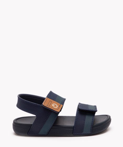 sandália infantil com velcro cartago azul