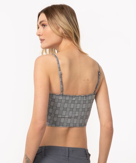 cropped cruzado geométrico alça fina colorido