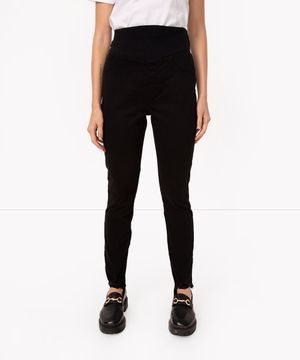 calça maternidade de sarja skinny preto