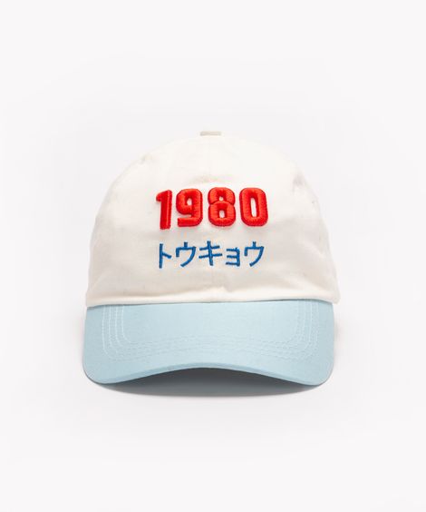 boné aba curva bordado 1980 off white