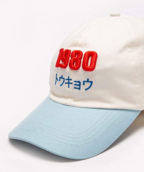 boné aba curva bordado 1980 off white