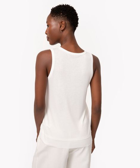regata ampla alongada de viscose off white