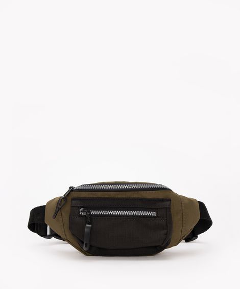pochete infantil bicolor com bolso preto